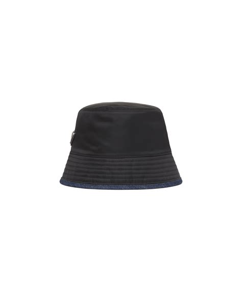 denim prada bucket hat|Prada denim re nylon hat.